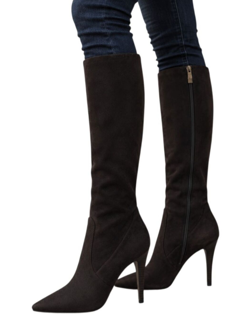 VIA SPIGA Dacia Tall Brown Suede Heeled Boot Size 9